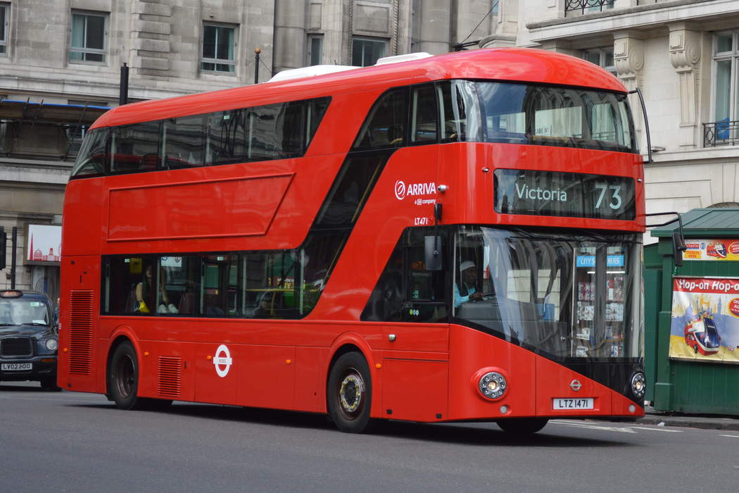 Bus: Large road vehicle for transporting people