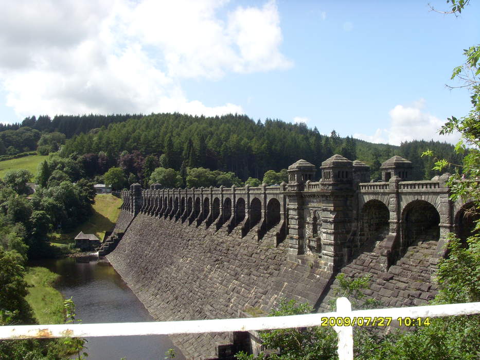 Dam: Barrier that stops or restricts the flow of surface or underground streams