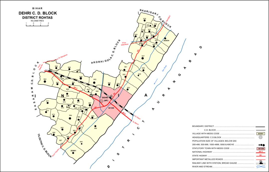 Dehri: Urban Area in Bihar, India