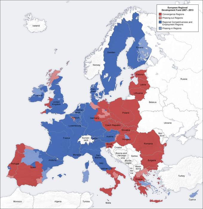 European Regional Development Fund: Funds allocated by the European Union