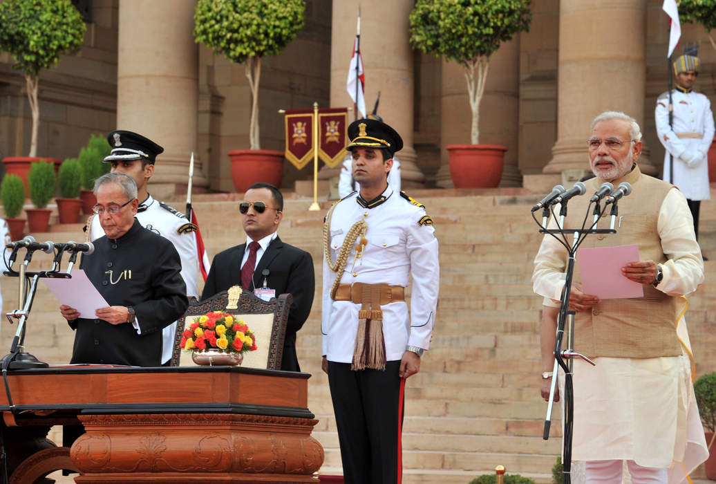 First oath of office ceremony of Narendra Modi: 