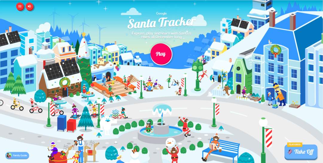 Google Santa Tracker: Website that simulates tracking Santa Claus