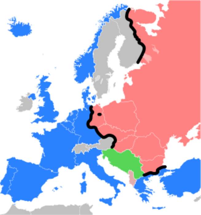 Iron Curtain: Political boundary dividing Europe during the Cold War