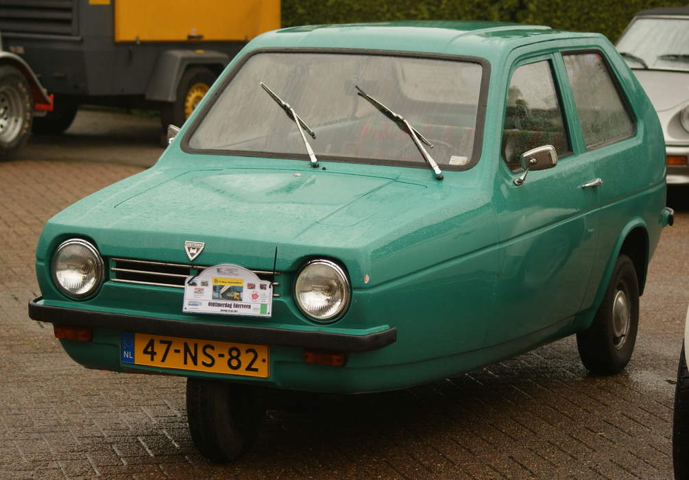 Reliant Robin: Three-wheeled car produced by the Reliant Motor Company