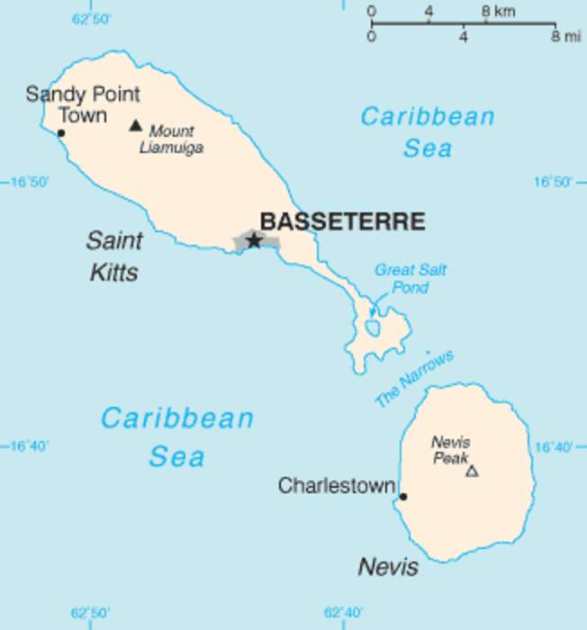 Saint Kitts: Island in the West Indies; part of the Federation of St. Kitts and Nevis