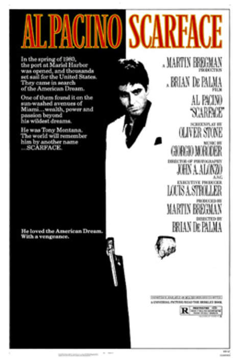 Scarface (1983 film): American crime drama film by Brian De Palma