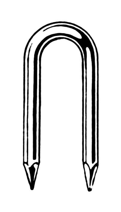 Staple (fastener): Two-pronged fastener