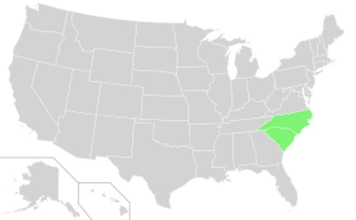 Carolinas: U.S. states of North Carolina and South Carolina