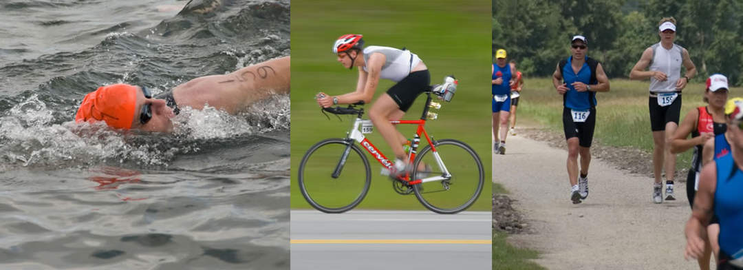 Triathlon: Swimming, cycling, and distance running race