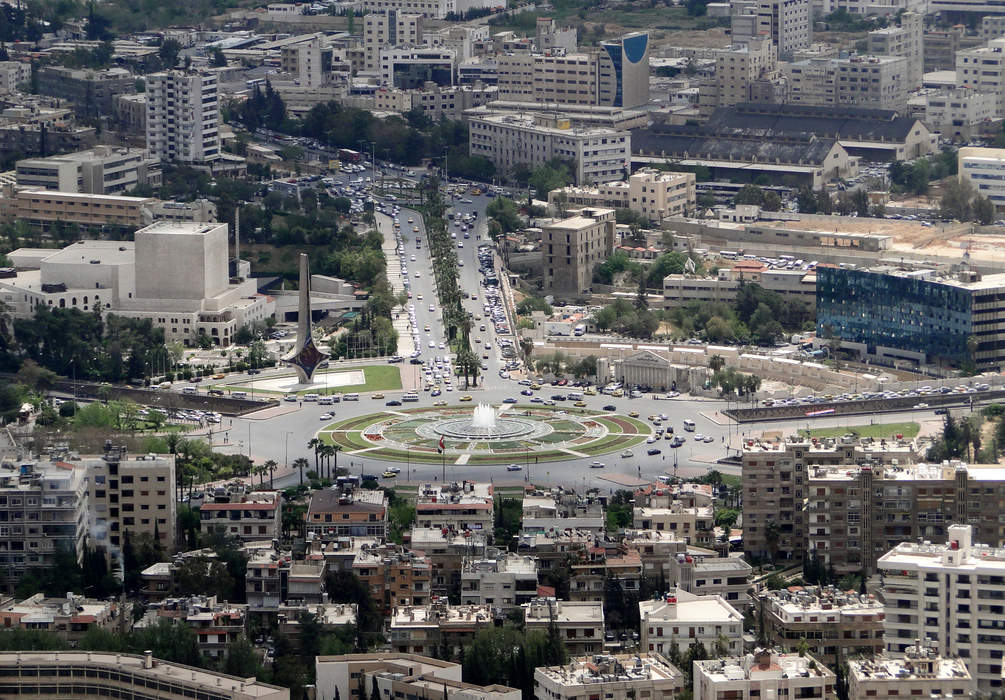 Umayyad Square: Location in Damascus, Syria